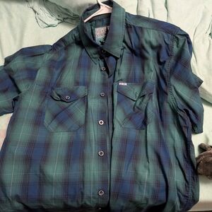 DIXXON Timberline Casual Plaid Shirt in Blue and Green